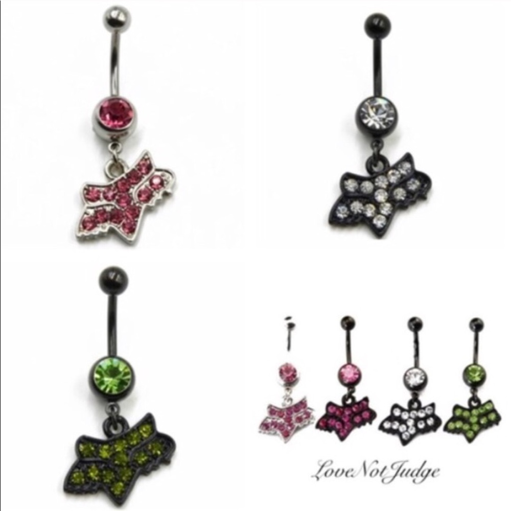 NEW FOX RACING NAVEL BELLY RING BLACK - Picture 6 of 7
